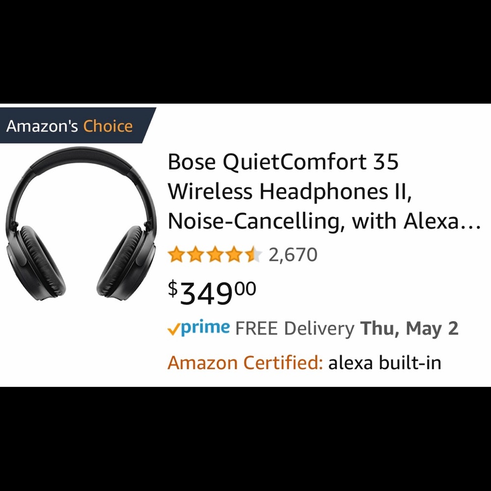 Bose* Quiet Comfort 35 Wireless Headphones II